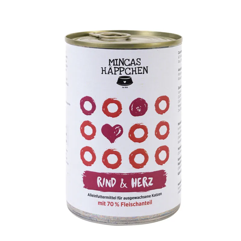 Sichere Zahlung Sparpaket 6 x 400 g Mincas Häppchen Rind & Herz Katzen Nassfutter
